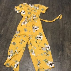 Yellow flower jumpsuit